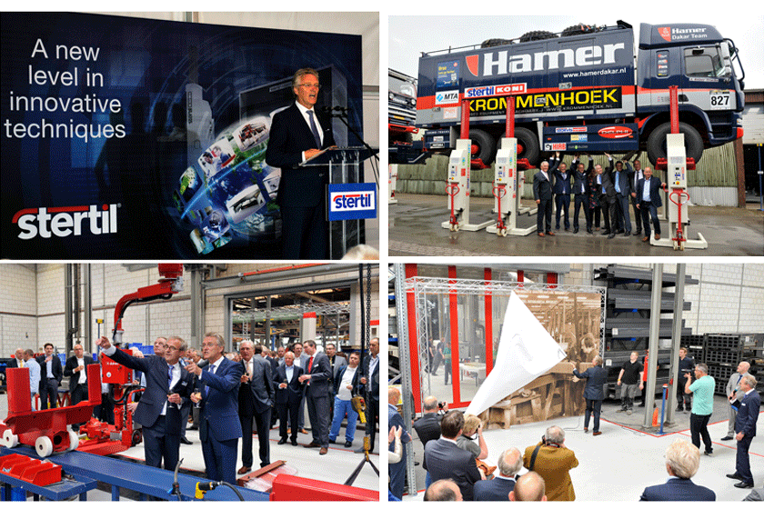 De officiële opening van de Stertil-Koni productielijn na een plan van zeven jaar.